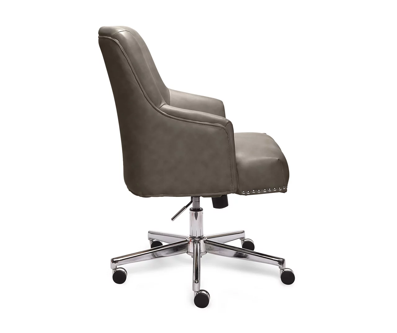 Leighton Gray Memory Foam Bonded Leather Office Chair Leighton Gray Memory Foam Bonded Leather Office Chair -Home Furniture Store 810513560 12