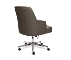 Leighton Gray Memory Foam Bonded Leather Office Chair 5 Leighton Gray Memory Foam Bonded Leather Office Chair -Home Furniture Store 810513560 13