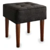 Aria Charcoal Grey Tufted Stool -Home Furniture Store 810513578 2