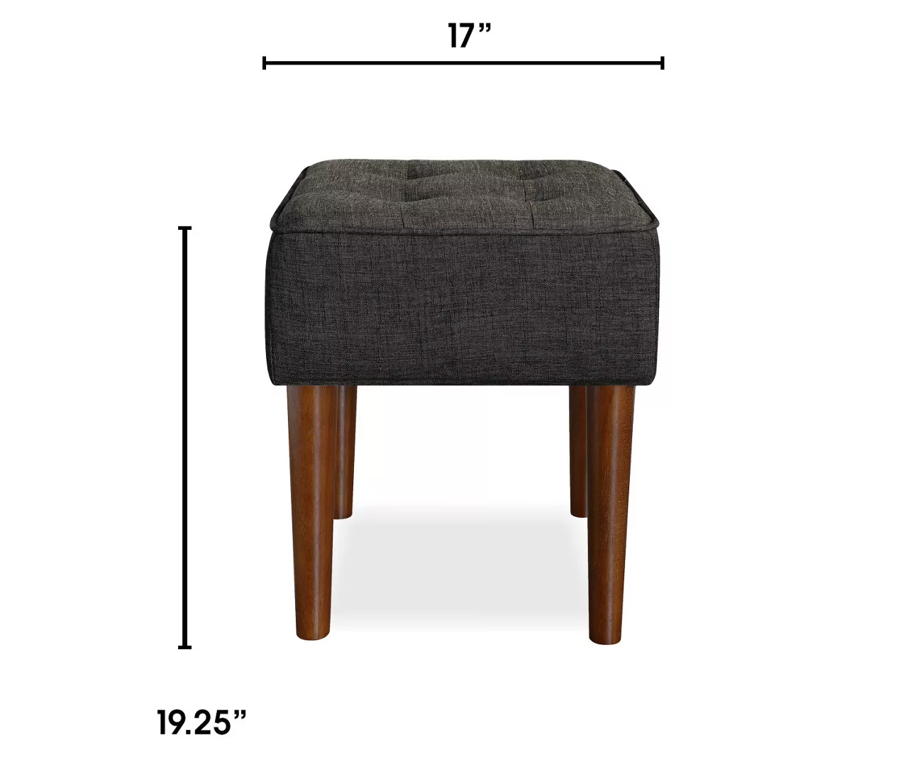 Aria Charcoal Grey Tufted Stool Aria Charcoal Grey Tufted Stool -Home Furniture Store 810513578 3