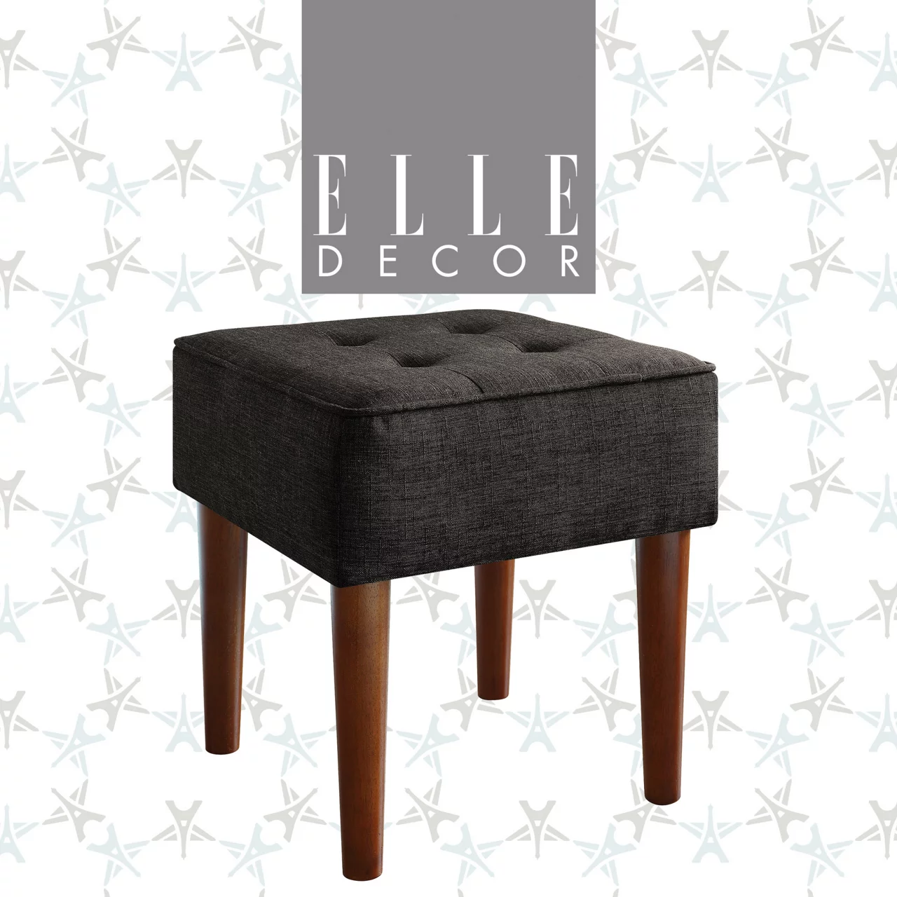 Aria Charcoal Grey Tufted Stool Aria Charcoal Grey Tufted Stool -Home Furniture Store 810513578