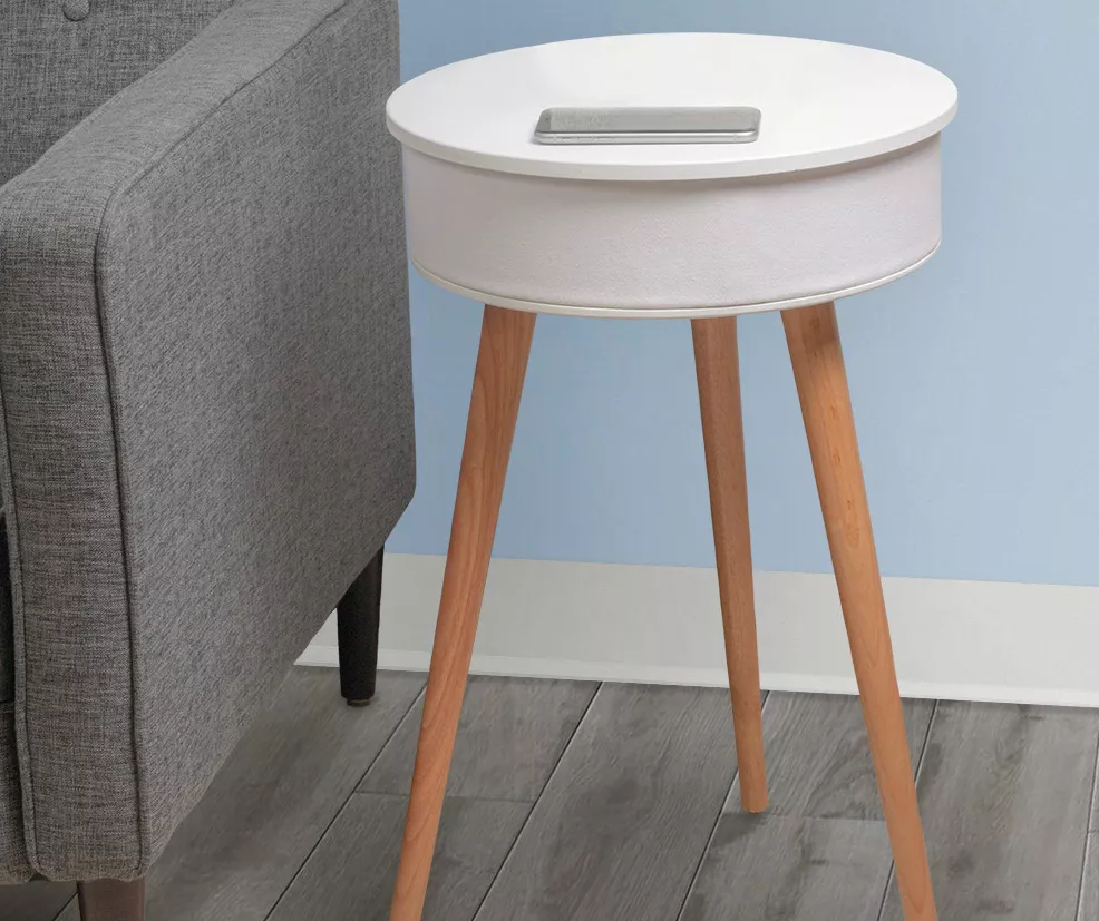 White End Table with Bluetooth Speaker & USB Port White End Table With Bluetooth Speaker & USB Port -Home Furniture Store 810513610 1