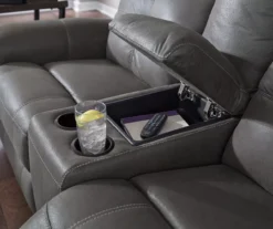 Jesolo Gray Reclining Console Loveseat -Home Furniture Store 810519670 3