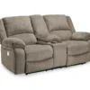 Draycoll Pewter Power Reclining Console Loveseat -Home Furniture Store 810519715