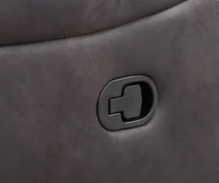 New Albany Dark Graphite Leather Look Micro Suede Swivel Reclining Glider -Home Furniture Store 810519941 3