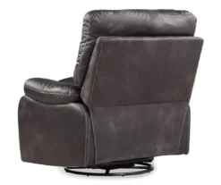 New Albany Dark Graphite Leather Look Micro Suede Swivel Reclining Glider -Home Furniture Store 810519941 9