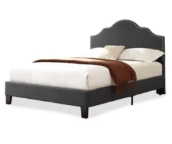 Lombard Charcoal Gray California King Upholstered Bed -Home Furniture Store 810519986 2