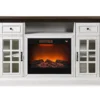 60" Brown & White Glass Door Fireplace Console -Home Furniture Store 810521149 1