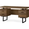 60" Walnut Woodgrain & Black Floating Desk 2 60" Walnut Woodgrain & Black Floating Desk -Home Furniture Store 810527324 2