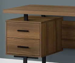 60" Walnut Woodgrain & Black Floating Desk 4 60" Walnut Woodgrain & Black Floating Desk -Home Furniture Store 810527324 3