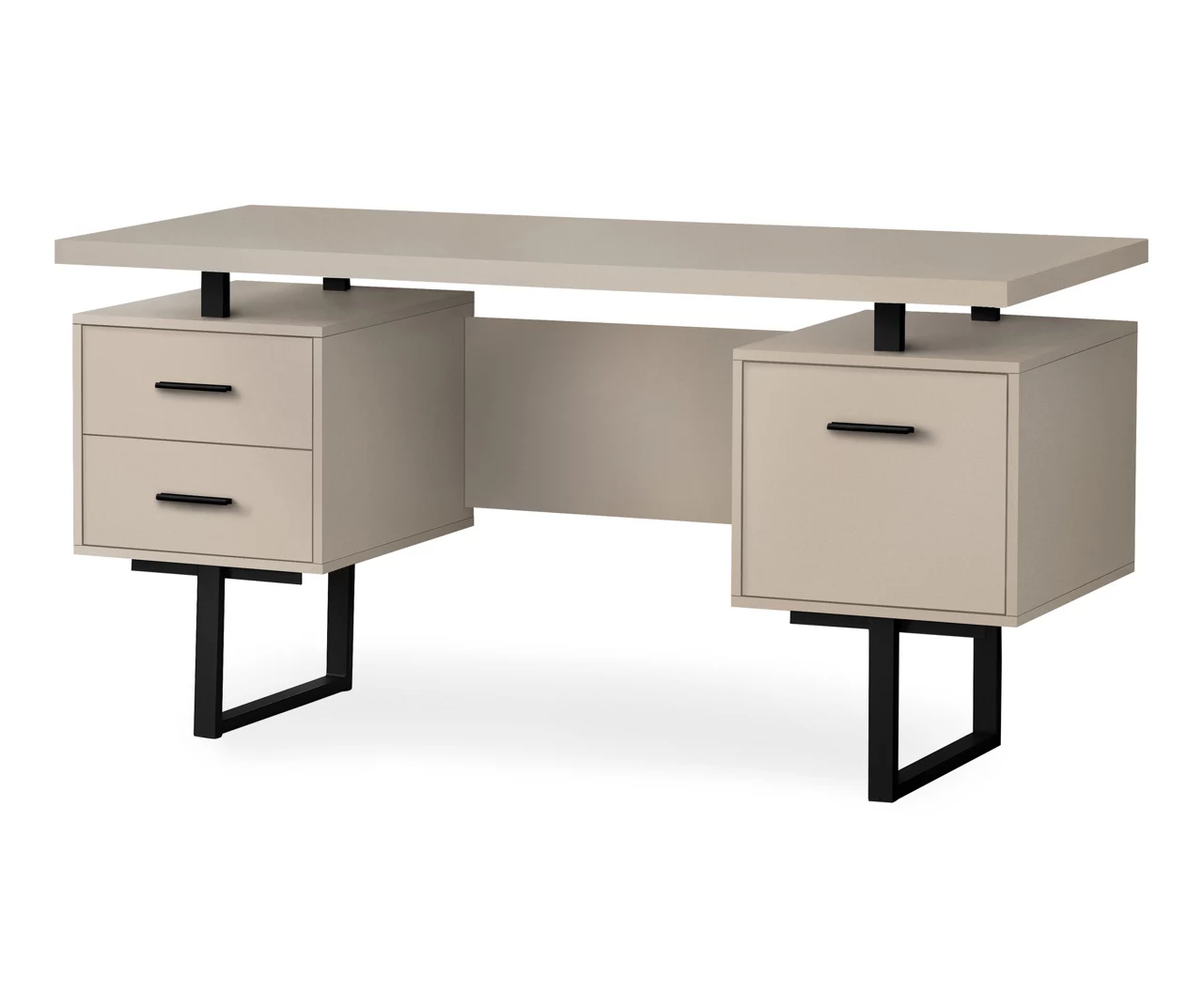 60" Taupe & Black Floating Desk 60" Taupe & Black Floating Desk -Home Furniture Store 810527326 2