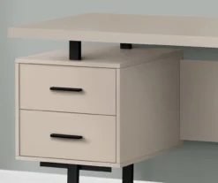 60" Taupe & Black Floating Desk 4 60" Taupe & Black Floating Desk -Home Furniture Store 810527326 3