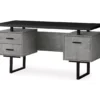 60" Concrete Gray & Black Floating Desk -Home Furniture Store 810527329 2
