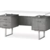 60" Concrete Gray & White Floating Desk