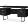 60" Black & Silver Floating Desk 1 60" Black & Silver Floating Desk -Home Furniture Store 810527331 2