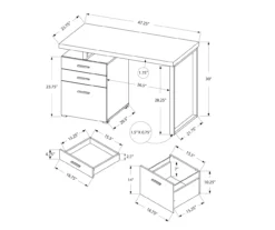 Monarch 48" Floating Computer Desk -Home Furniture Store 810527334 5