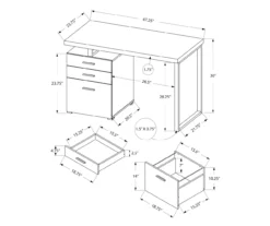 Monarch 48" Floating Computer Desk -Home Furniture Store 810527341 5