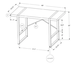 Monarch Paneled Metal Computer Desk -Home Furniture Store 810527346 5