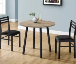 Dark Taupe & Black Metal 3-Piece Dining Set -Home Furniture Store 810527363 3