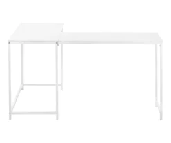 White Metal L-Shaped Corner Desk 4 White Metal L-Shaped Corner Desk -Home Furniture Store 810527370 3