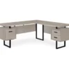 Taupe & Black 3-Drawer L-Shaped Corner Desk 2 Taupe & Black 3-Drawer L-Shaped Corner Desk -Home Furniture Store 810527372 2