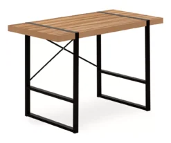 Brown Wood Look Thick Panel Computer Desk