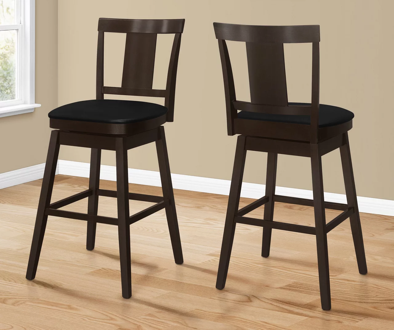 Faux Leather Swivel Bar Stools, 2-Pack Faux Leather Swivel Bar Stools, 2-Pack -Home Furniture Store 810533430 1