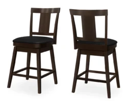 Faux Leather Swivel Bar Stools, 2-Pack 6 Faux Leather Swivel Bar Stools, 2-Pack -Home Furniture Store 810533431 2