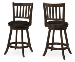 Slat Back Swivel Bar Stools, 2-Pack -Home Furniture Store 810533435 2