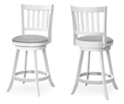 Slat Back Swivel Bar Stools, 2-Pack -Home Furniture Store 810533437 2