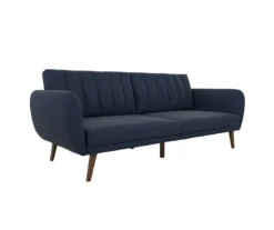 Brittany Navy Blue Linen Convertible Sleeper Futon 5 Brittany Navy Blue Linen Convertible Sleeper Futon -Home Furniture Store 810535269 4