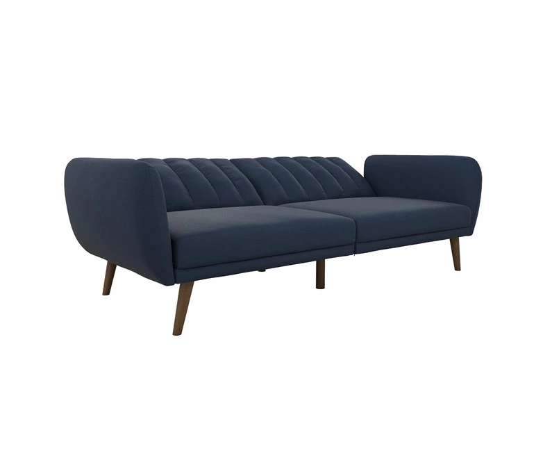 Brittany Navy Blue Linen Convertible Sleeper Futon Brittany Navy Blue Linen Convertible Sleeper Futon -Home Furniture Store 810535269 5