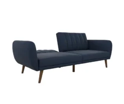 Brittany Navy Blue Linen Convertible Sleeper Futon 7 Brittany Navy Blue Linen Convertible Sleeper Futon -Home Furniture Store 810535269 6