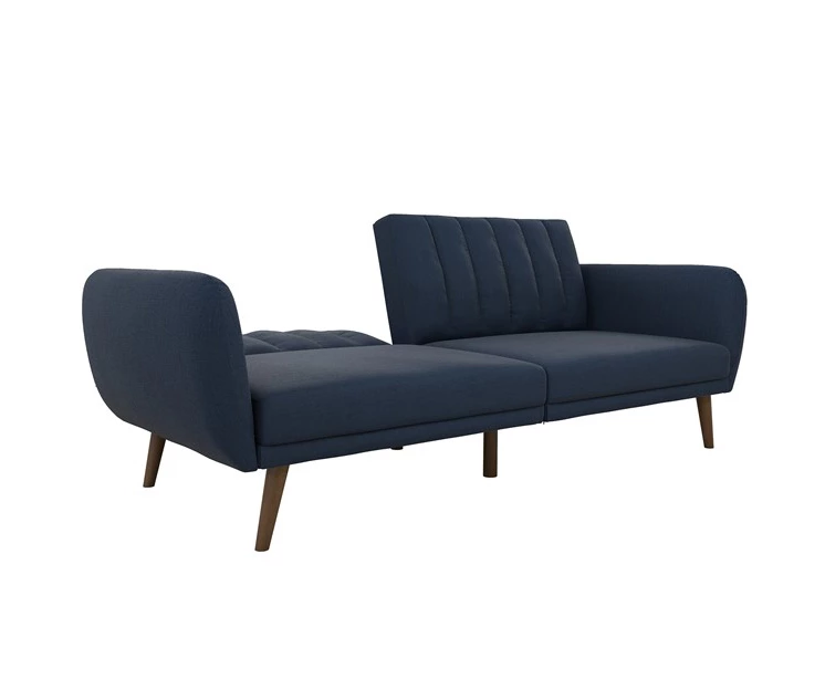 Brittany Navy Blue Linen Convertible Sleeper Futon Brittany Navy Blue Linen Convertible Sleeper Futon -Home Furniture Store 810535269 6