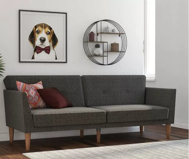 Regal Gray Linen Convertible Sleeper Futon Regal Gray Linen Convertible Sleeper Futon -Home Furniture Store 810535613 3