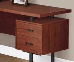 Cherry Wood Look 3-Drawer L-Shaped Corner Computer Desk -Home Furniture Store 810535779 4