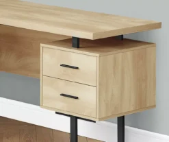 Natural Wood Look 3-Drawer L-Shaped Corner Comptuer Desk -Home Furniture Store 810535780 4