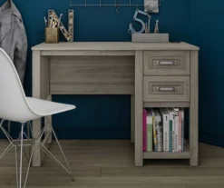 Sierra Ridge Levi Light Walnut Pedestal Desk 4 Sierra Ridge Levi Light Walnut Pedestal Desk -Home Furniture Store 810538117 2