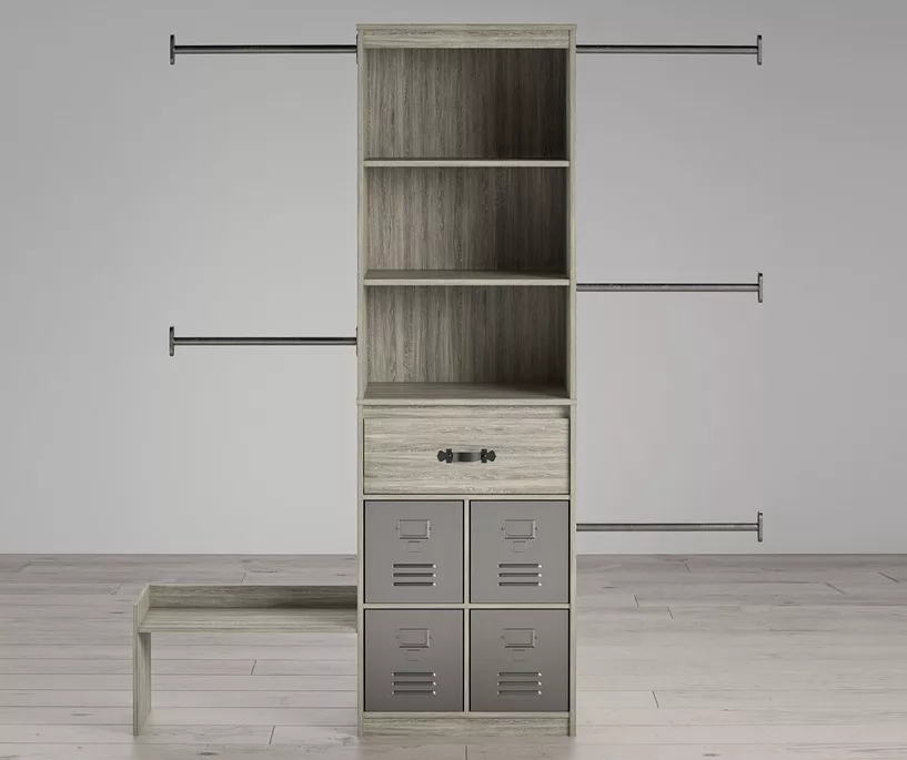 Nova Grow With Me Gray Oak Adjustable Closet Organizer Nova Grow With Me Gray Oak Adjustable Closet Organizer -Home Furniture Store 810538199 2