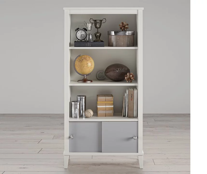 Monarch Hill Poppy Gray & White Bookcase Monarch Hill Poppy Gray & White Bookcase -Home Furniture Store 810538207 2