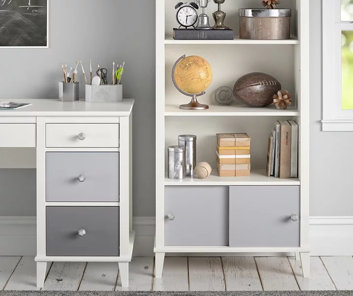 Monarch Hill Poppy Gray & White Bookcase Monarch Hill Poppy Gray & White Bookcase -Home Furniture Store 810538207 3
