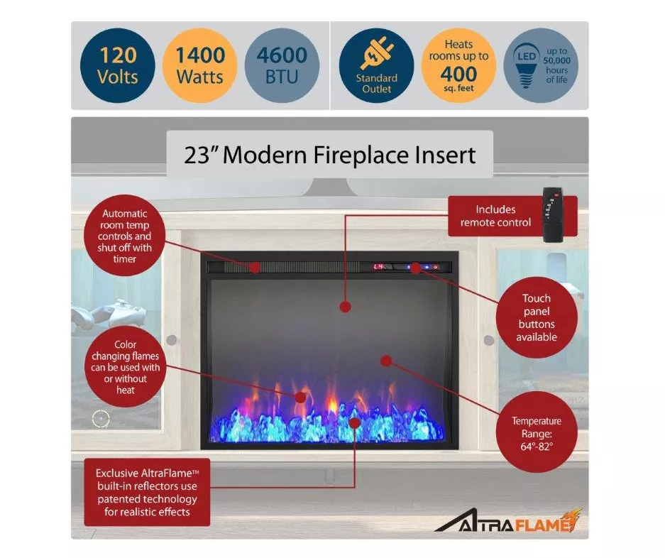 70" Intrepid Light Walnut Deluxe Electric Fireplace Console 70" Intrepid Light Walnut Deluxe Electric Fireplace Console -Home Furniture Store 810538245 4