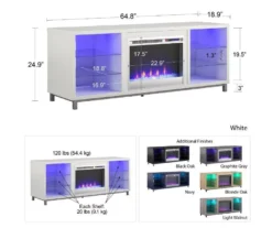 70" Intrepid Light Walnut Deluxe Electric Fireplace Console 6 70" Intrepid Light Walnut Deluxe Electric Fireplace Console -Home Furniture Store 810538245 5