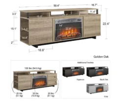 65" Himmel Espresso Electric Fireplace Console -Home Furniture Store 810538249 6