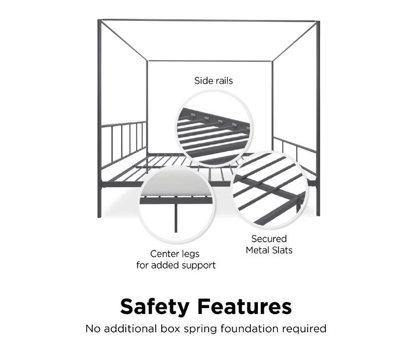 Marion Dark Gray Metal King Canopy Bed Marion Dark Gray Metal King Canopy Bed -Home Furniture Store 810538378 6