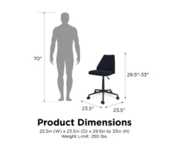 Brittany Blue Linen Office Chair -Home Furniture Store 810538399 6