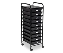 Black Metal 10-Drawer Rolling Storage Cart -Home Furniture Store 810539916 3