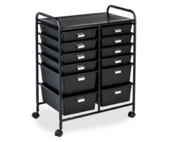 Black Metal 12-Drawer Rolling Storage Cart -Home Furniture Store 810539917 3