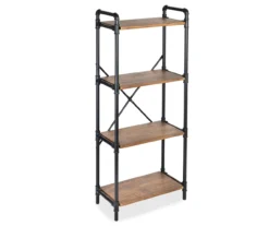 Black Industrial 4-Tier Bookshelf 4 Black Industrial 4-Tier Bookshelf -Home Furniture Store 810539935 3