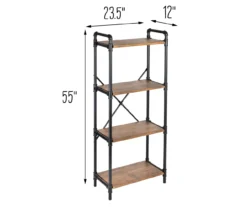 Black Industrial 4-Tier Bookshelf 6 Black Industrial 4-Tier Bookshelf -Home Furniture Store 810539935 5